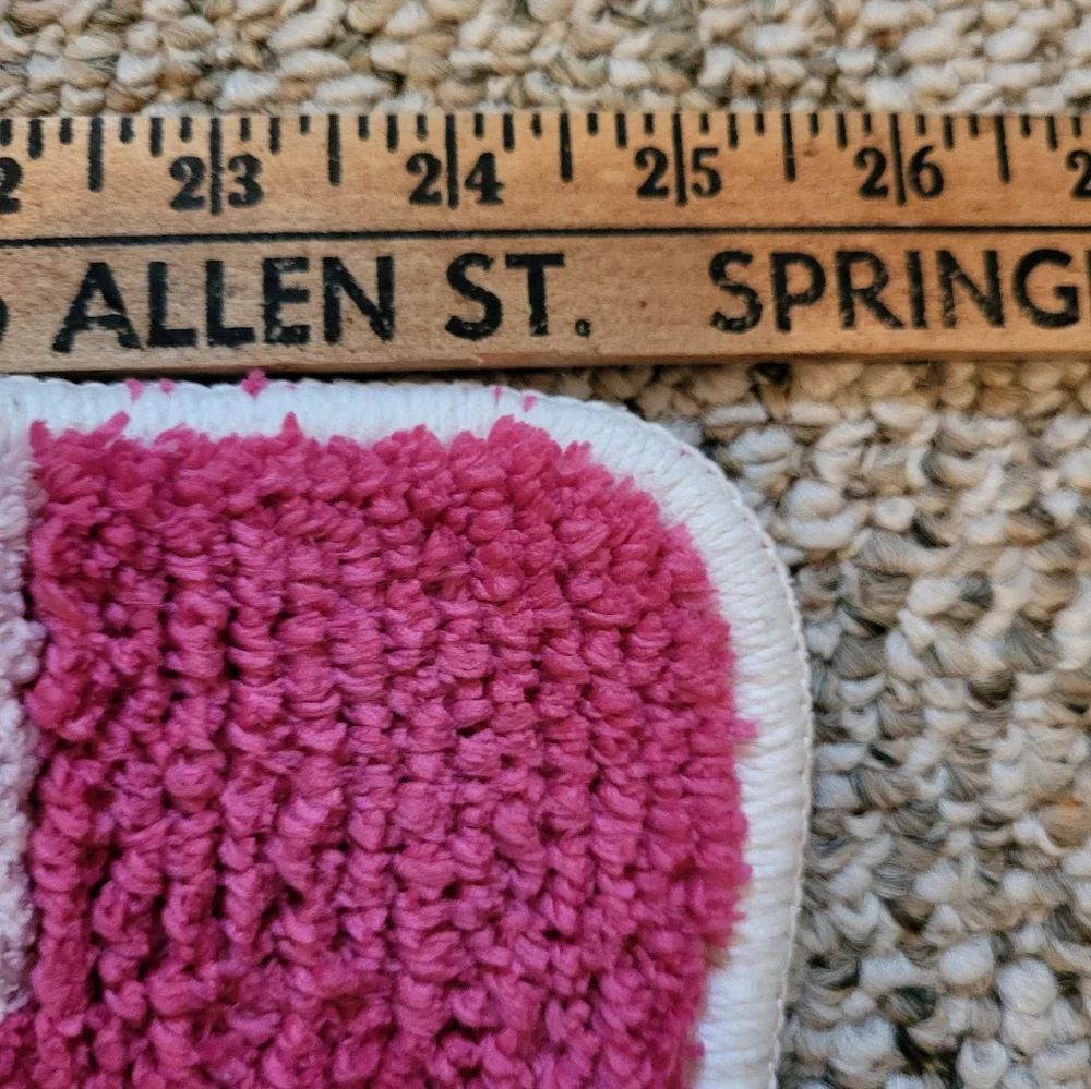 Pink Half-Circle Bath Mat